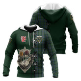 Scott Hunting Tartan Hoodie - Lion Rampant And Celtic Thistle Style